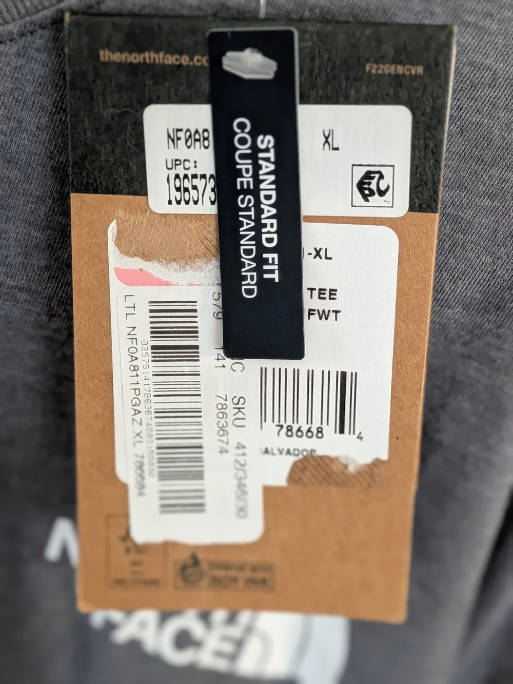 The North Face Men's Long-Sleeve Logo Tee — Charcoal Gray NWT LG
